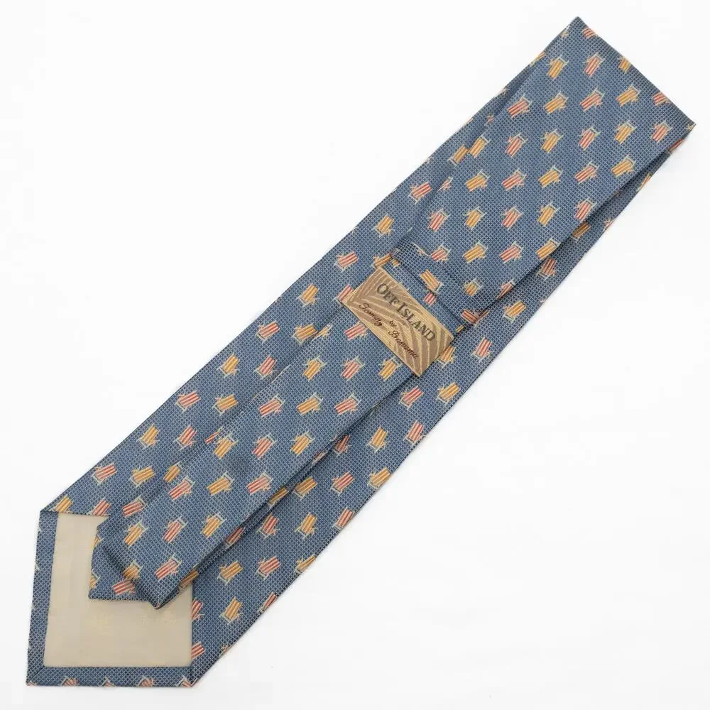 Tommy Bahama Blue Summer 100% Silk Tie